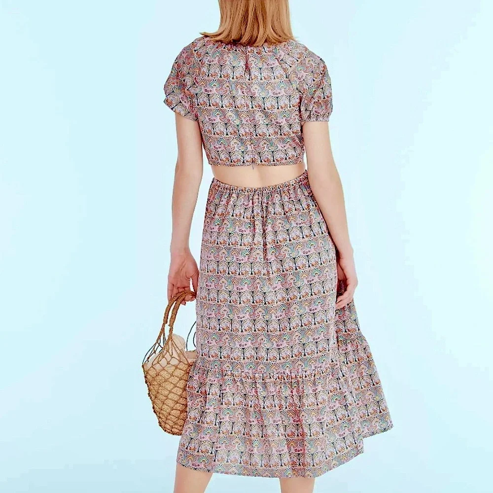J. Crew Side Cutout Organic Cotton Dress Liberty Giorgia Duke Fabric